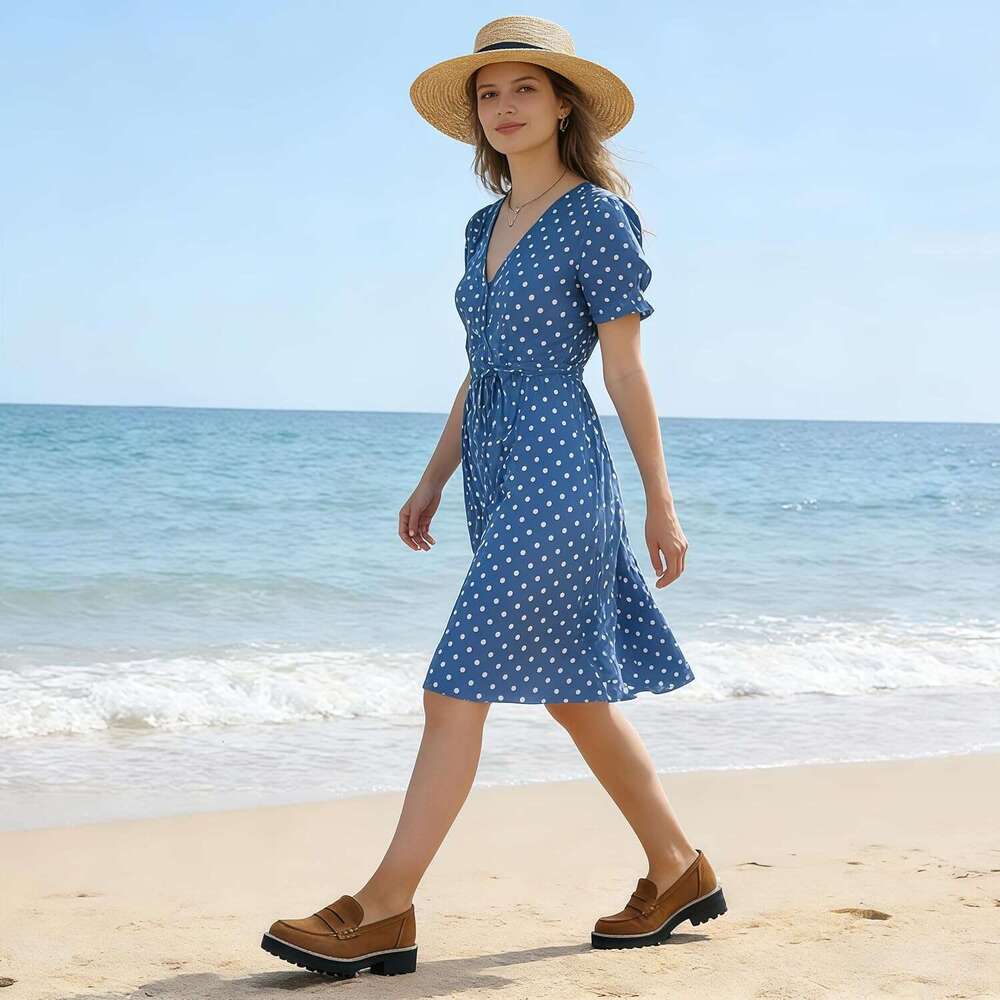 Womens Platform Penny Loafer Slip On Suede Chunky Dress Loafers Casual Business Oxford For Work