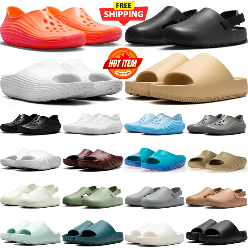 free shipping designer calm mule slippers ReactX Rejuven8 slide Vista Sandal mens sneakers Safety Orange Triple White Black Green Casual jogging walking shoe