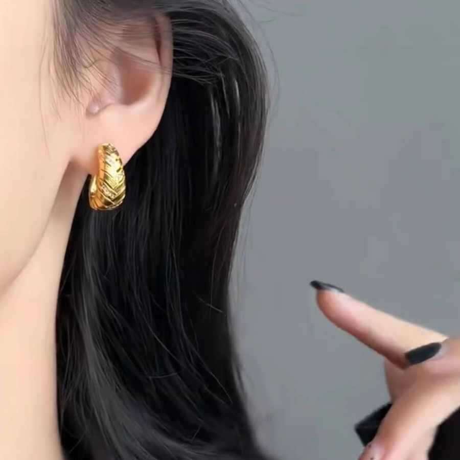 Wheat Earring French Vintage Diamond Design Fashion Jewelry Versatile Everyday Earrings