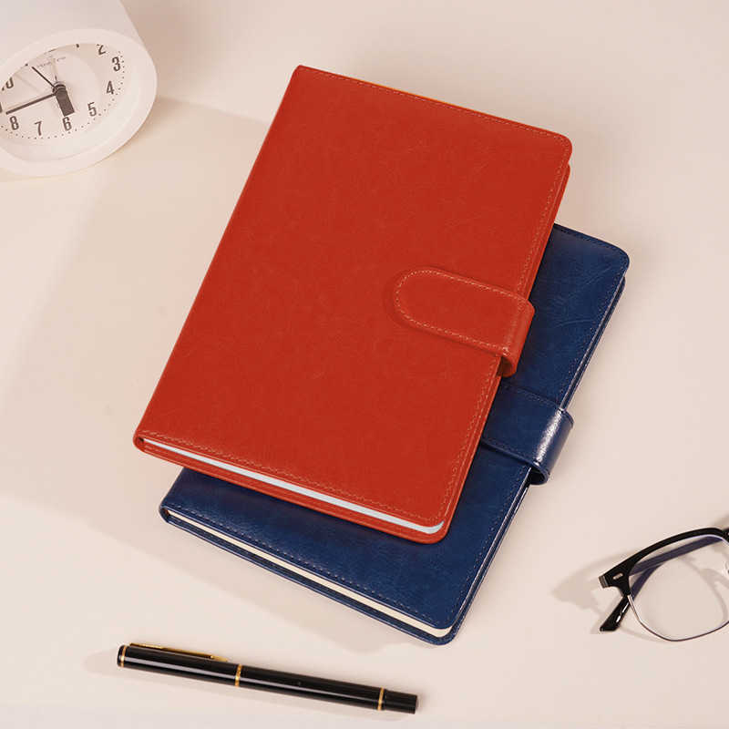 Thickened oil wax cowhide textured A5 soft leather notebook business meeting record book B5 notepad S260209