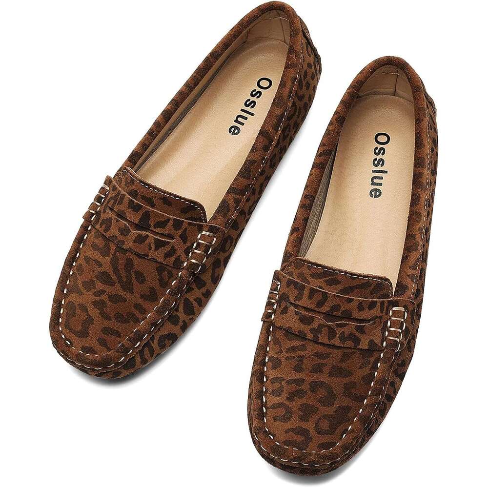 Women S Suede Leather Casual Penny Loafers Retro Ladies Moccasins Driving Mocs Comfort Slip On Fashion Boat Shoes Classic Flats