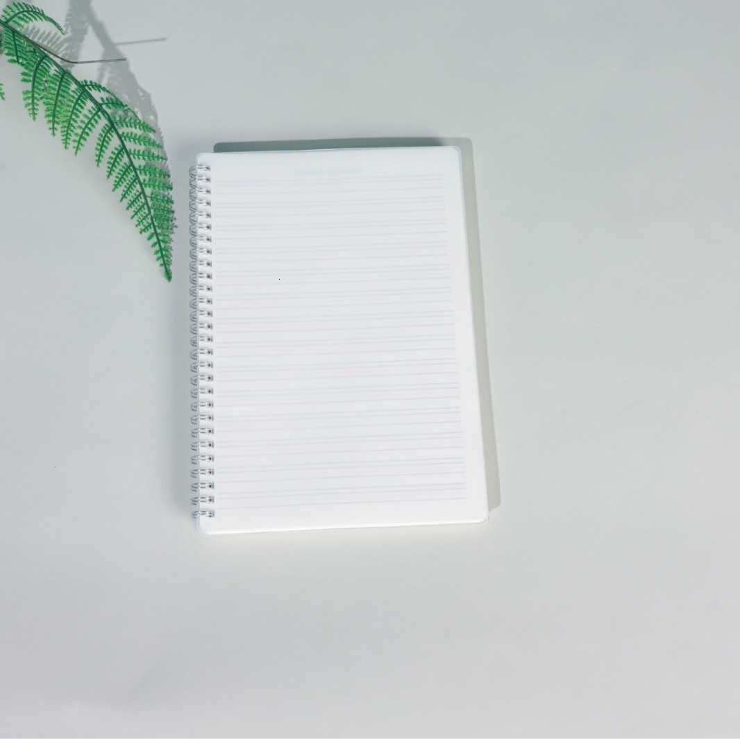 Simple B5/A5 Transparent Coil Notebook Ink-Proof Grid Notebook Horizontal Lines Thickened PP Student Workbook S260209
