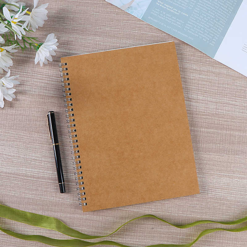 B5 Kraft Paper Spiral Notebook Student Sketchbook Loose-Leaf Notebook A5 Business Office Notepad S260209