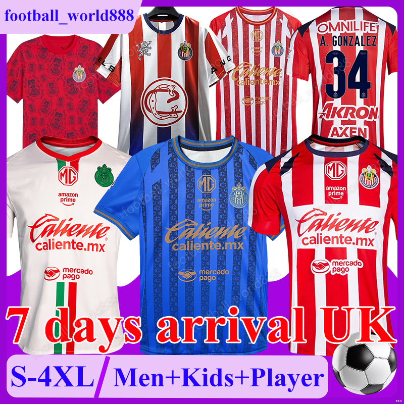 5XL 4XL Deportivo Chivas 25 26 Soccer Jerseys A.GONZALEZ ALVARADO 2026 football shirts B.GONZALEZ ALVAREZ football kits D.AGUIRRE LEDEZMA GOVEA Men Kids Kits Socks Set