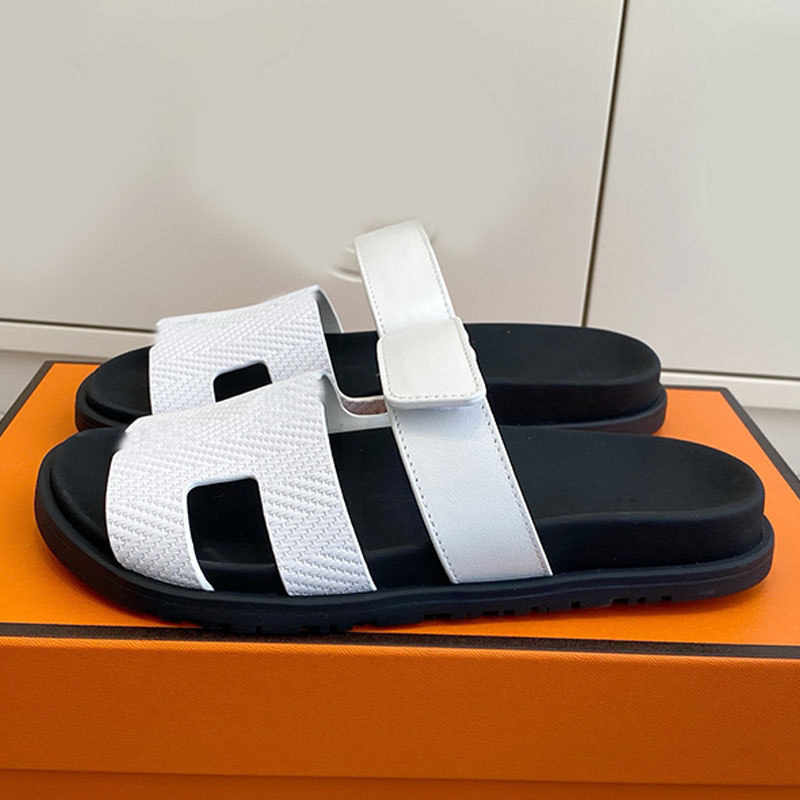 26SS new men sandals luxury designer womens slippers genuine leather woman shoes Hook Loop leather fabric TPU rubber outsole