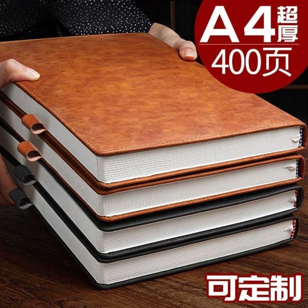 A4 large notebook for business work office meeting notes and record-keeping with extra-thick soft leather cover S260209