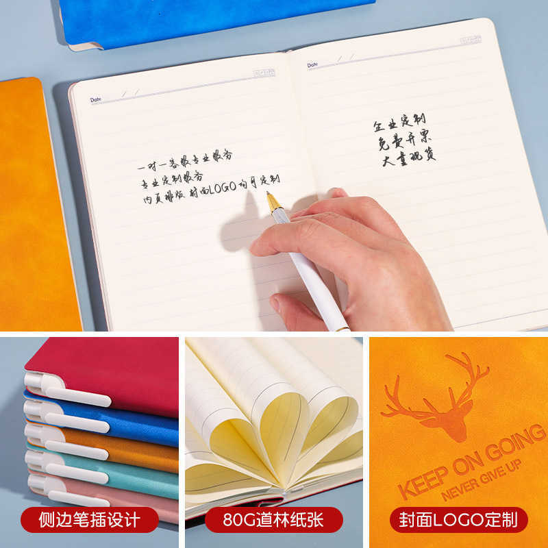 Notebook made of sheepskin leather office notebook with pen suitable for journaling simple and artistic S260209