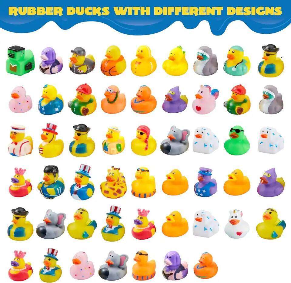 Joyfy Ducks Random Assortment Mini Rubber Duckie for Kids Bath Shower Toys Birthday Gifts Summer Beach Pool Activity 26W0210