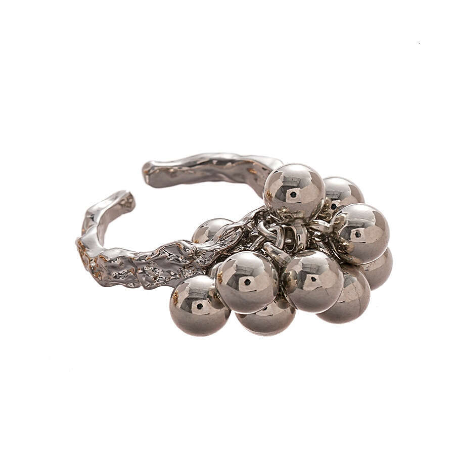 Irregular Spherical Ring Fringe Open Design Niche Ring for Index Finger Luxury Handcrafted Jewelry