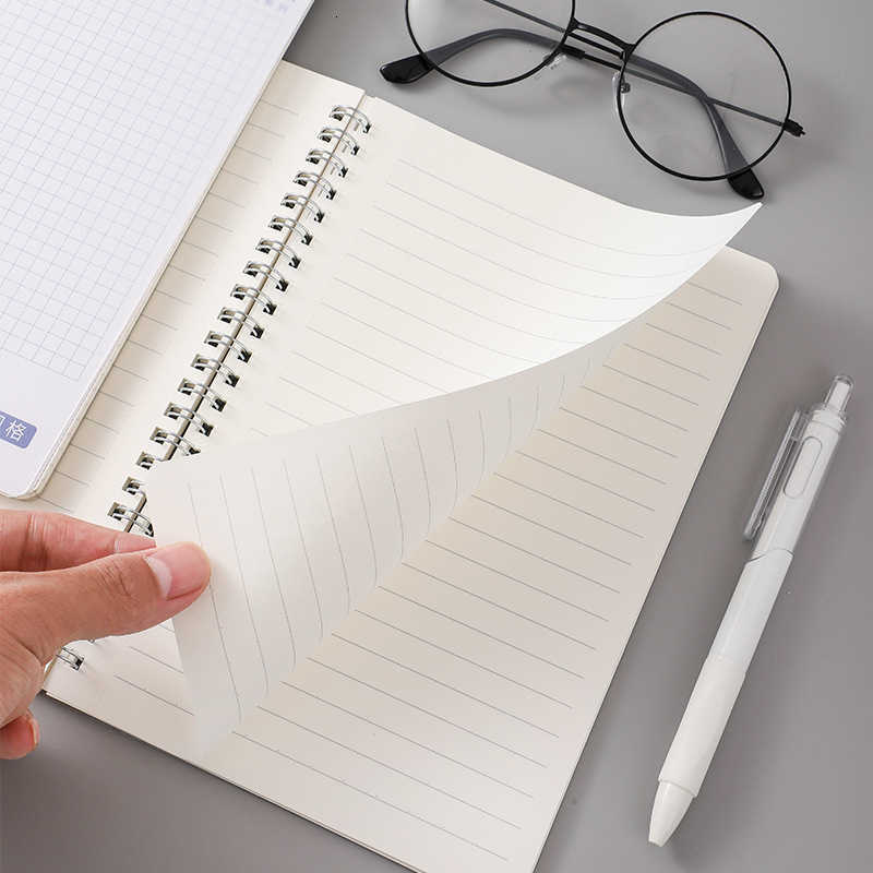 Coil-bound A5 simple transparent lined grid blank notebook B5 for students thickened side-flip PP notebook S260209