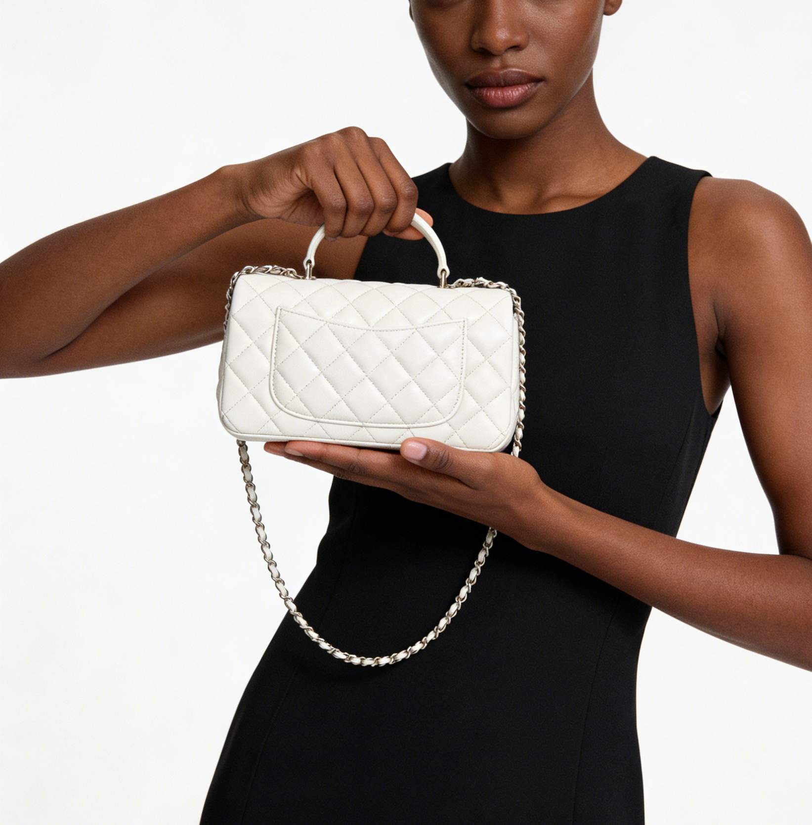 Top Mirror Quality Designer handle bag Quilted Flap Bag for Women Soft Lamb Leather Chain Hand Carry