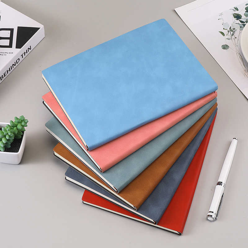A5 notebook with thickened PU soft cover suitable for office and meeting notes business record book can be printed with logo S260209