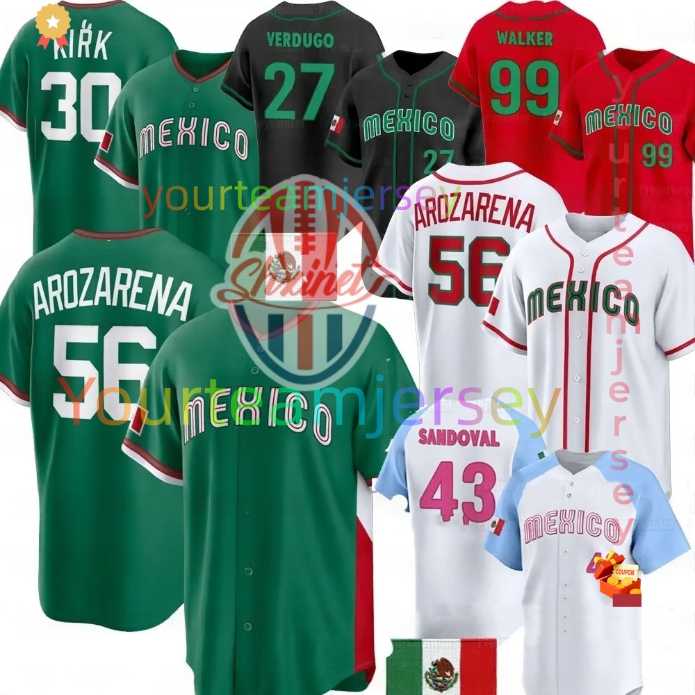 56 Randy Arozarena Mexico 2026 shxinetJerseys World Baseball Classic Jarren Duran Luis Urias Taijuan Walker Alejandro Kirk Patrick Sandoval Alec Thomas