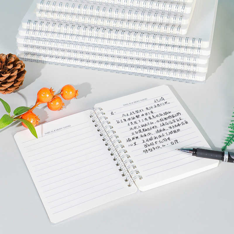 Simple B5/A5 Transparent Coil Notebook Ink-Proof Grid Notebook Horizontal Lines Thickened PP Student Workbook S260209