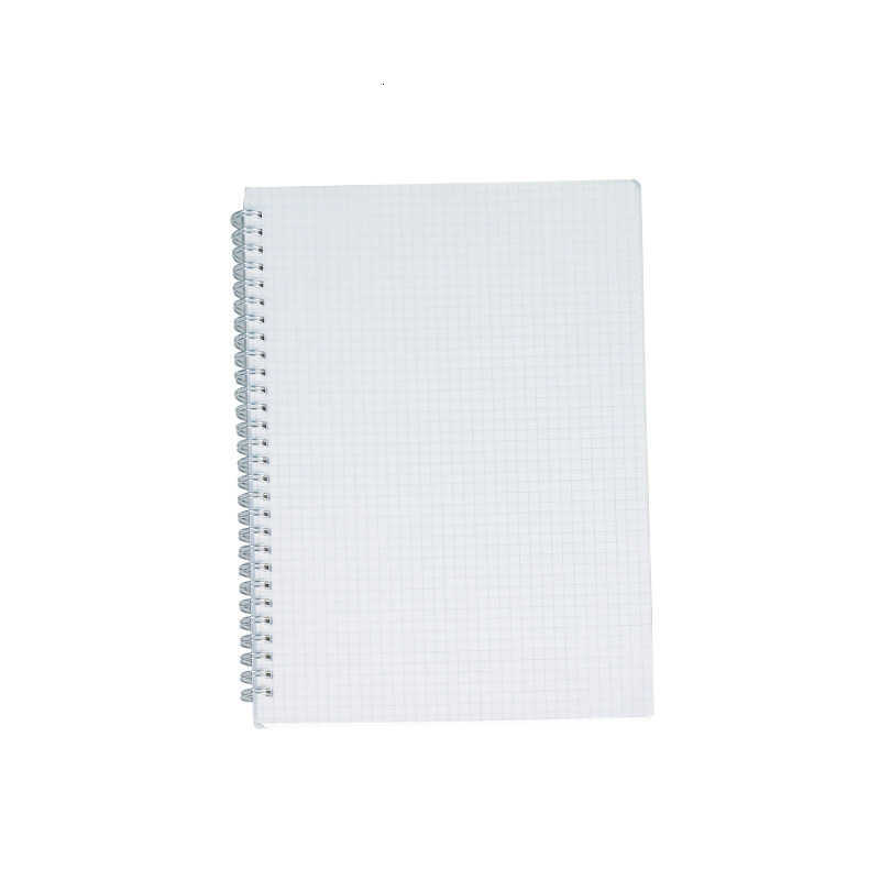 Simple B5/A5 Transparent Coil Notebook Ink-Proof Grid Notebook Horizontal Lines Thickened PP Student Workbook S260209