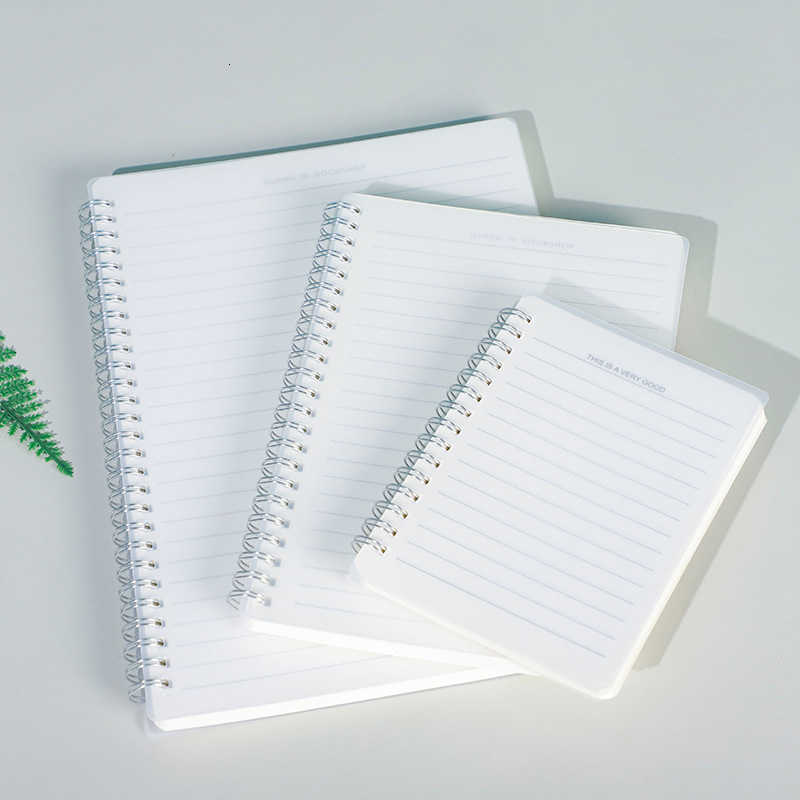Simple B5/A5 Transparent Coil Notebook Ink-Proof Grid Notebook Horizontal Lines Thickened PP Student Workbook S260209