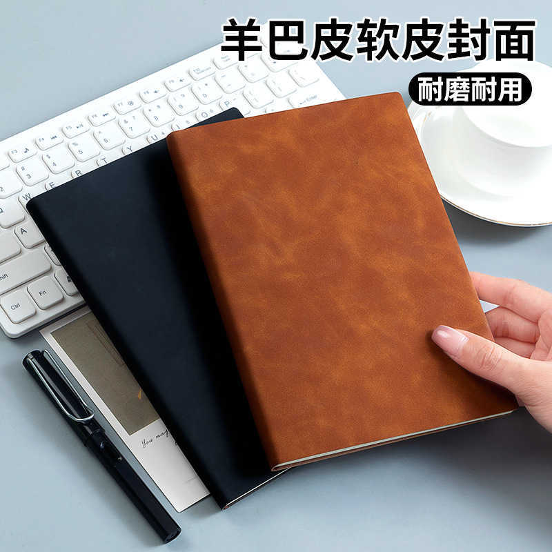 A5 Notebook Meeting Minutes Book Thick Leather Cover B5 Notebook Business Notepad S260209