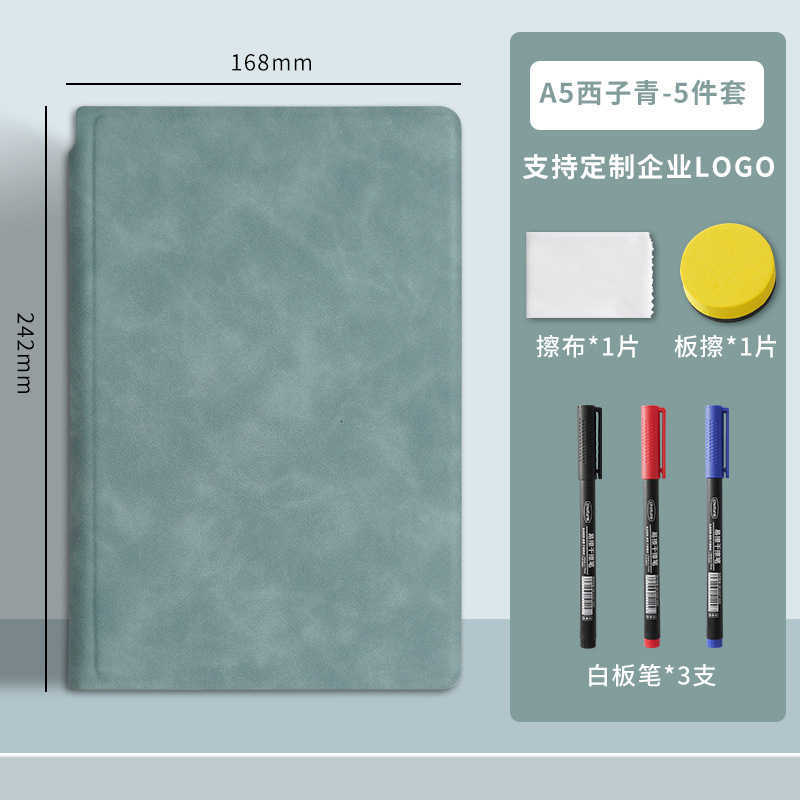 Rewritable A5 whiteboard draft notebook leather writing pad desktop memo pad can be printed with custom designs S260209