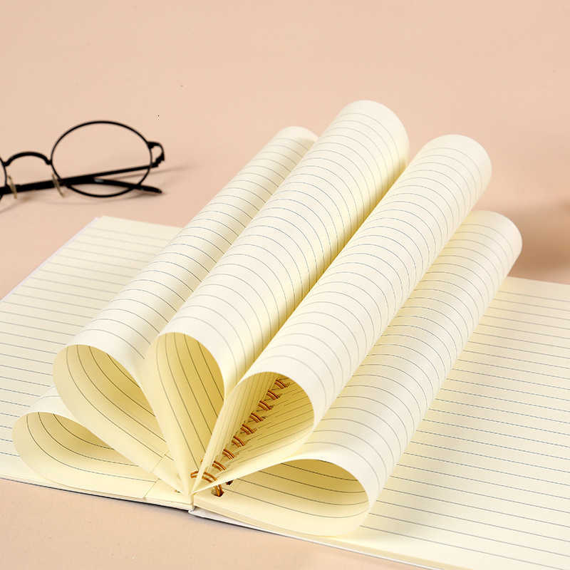 A5 Kraft Paper Notebook Blank Printed Double-Coil Notebook Simple Side-Flip Notebook for Students S260209