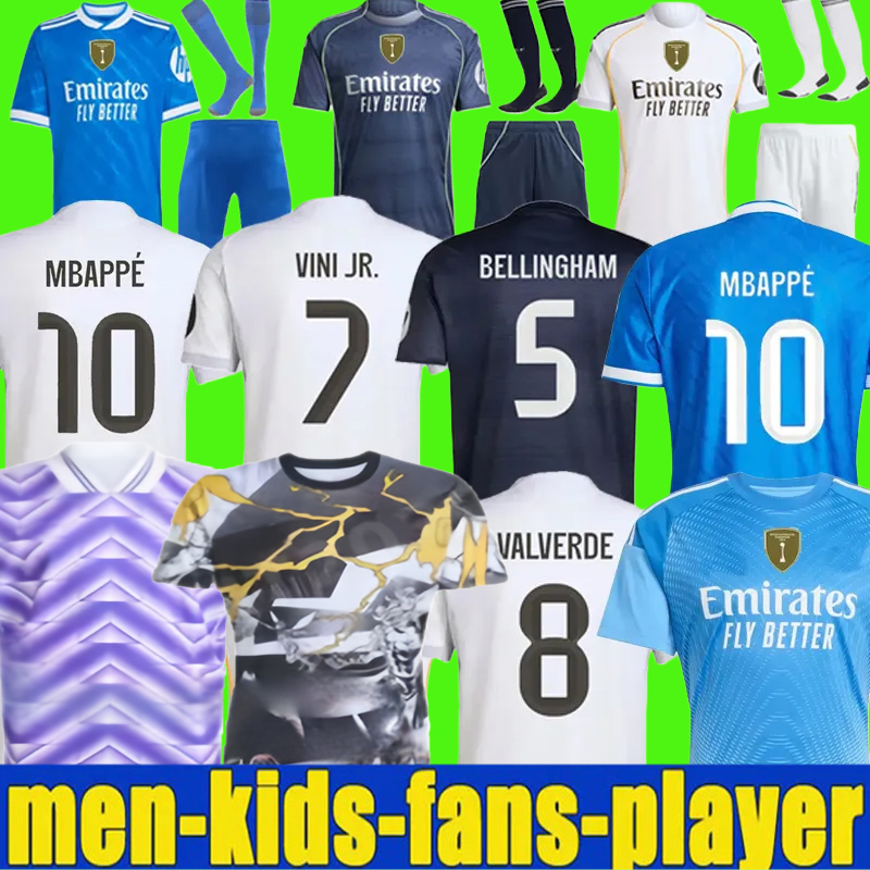 25 26 MASTANTUONO BELLINGHAM Real 4th Madrids soccer Jerseys 2025 MBAPPE TRENT VINI JR RODRYGO RUDIGER HUIJSEN VALVERDE ARDA GULER kids kit