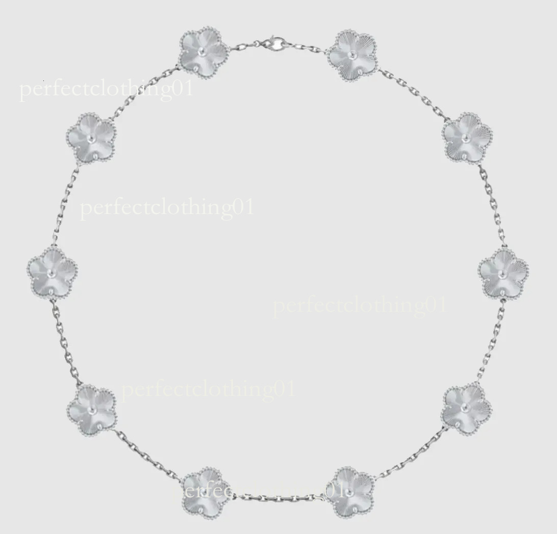 2026 AAA Plated Silver Gold Necklace Designer For Woman Van 10 Flower Cleefnecklace Wedding Luxury Necklaces Designer Jewelry Charm Exquisite Retro 203