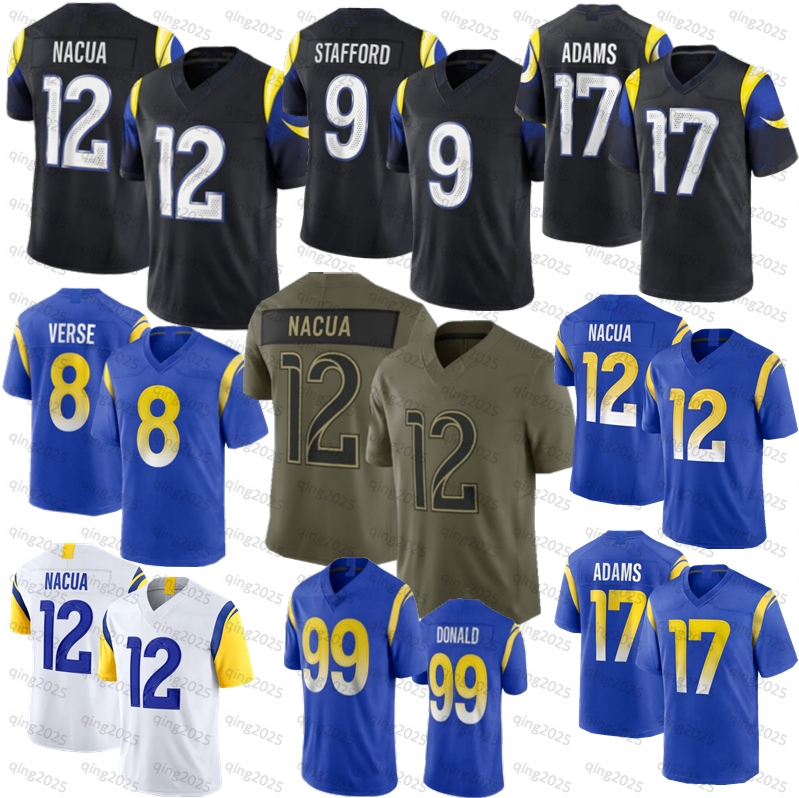Puka Nacua Davante Adams Football Jersey Jared Verse Aaron Donald Matthew Stafford Blake Corum Kyren Williams Warner Eric Dickerson