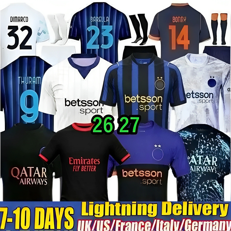 FANS Player 26 27 soccer jerseys INTER BARELLA MILANS LAUTARO Dumfries 2026 football shirts CALHANOGLU Men Kids kit Equpment DIMARCO THURAM Rossi Special finals A10