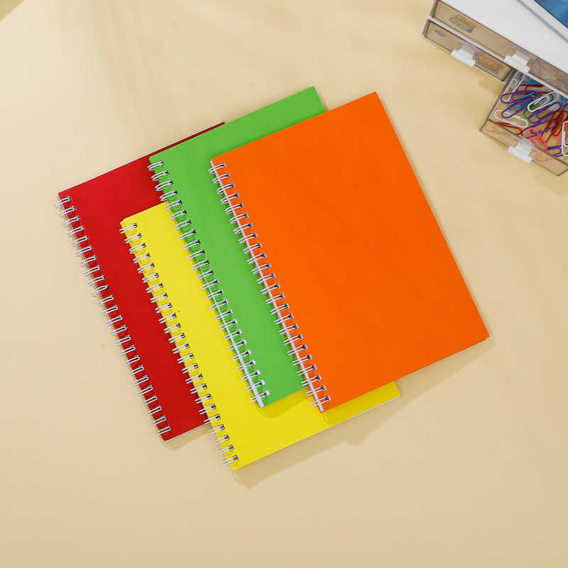 A5 Solid Color Simple Spiral Notebook Softcover Notebook Multi-color Student Planner Customizable S260209