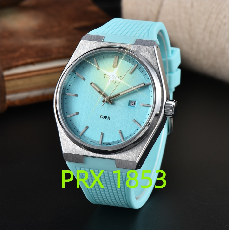 2026 Mens PRX Tissity watch designer luxury quartz movement watches high qualit rose Wristwatches TISSOTITYly strap sapphire Orologio PRX Wristwatches 141