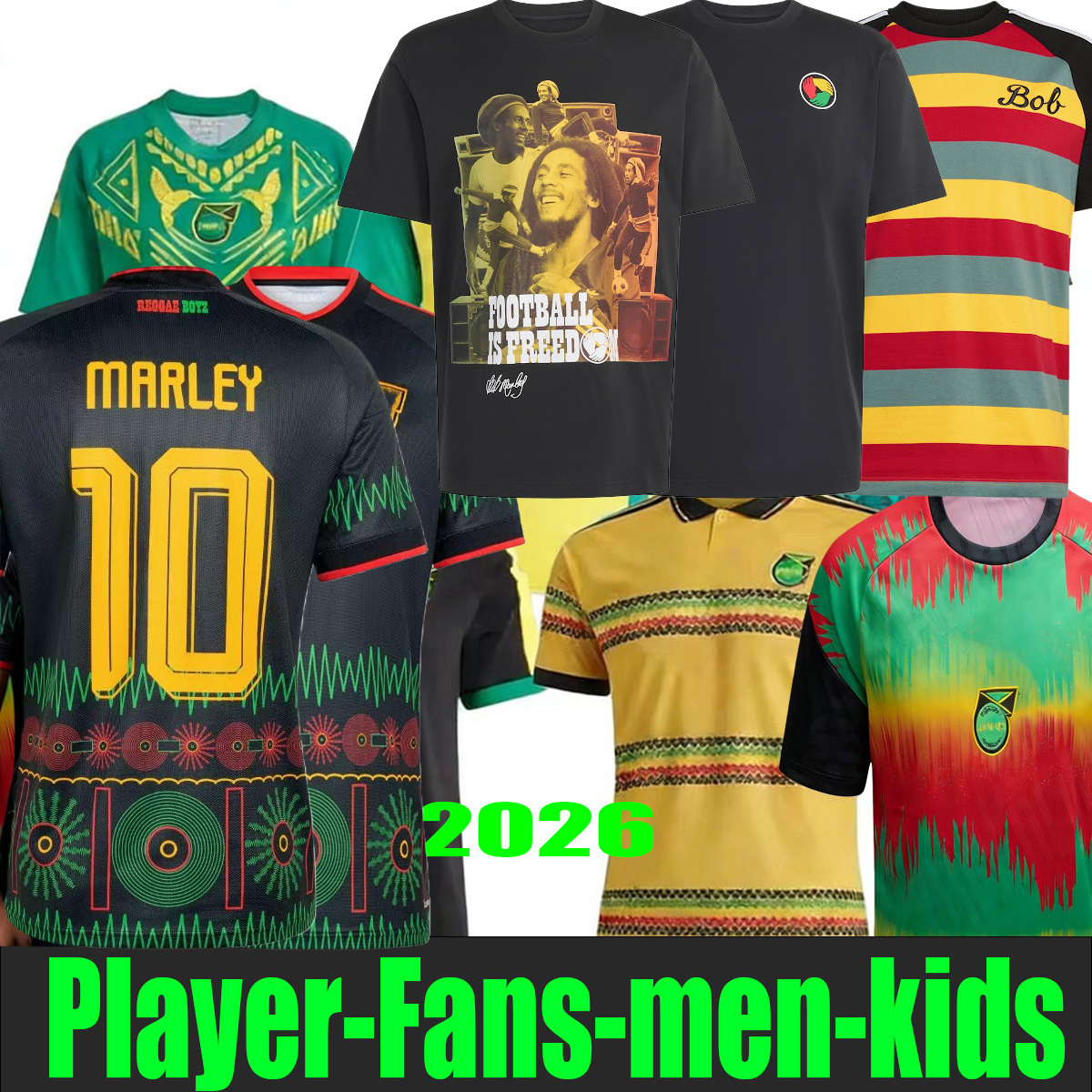 Jamaica jersey 2026 World Cup home soccer jerseys Bob Marley 25 26 away football shirt EARLE BAILEY MORRISON LOWE WHITMORE DAWES SINCLAIRLOWE NICHOLSON Uniform 888