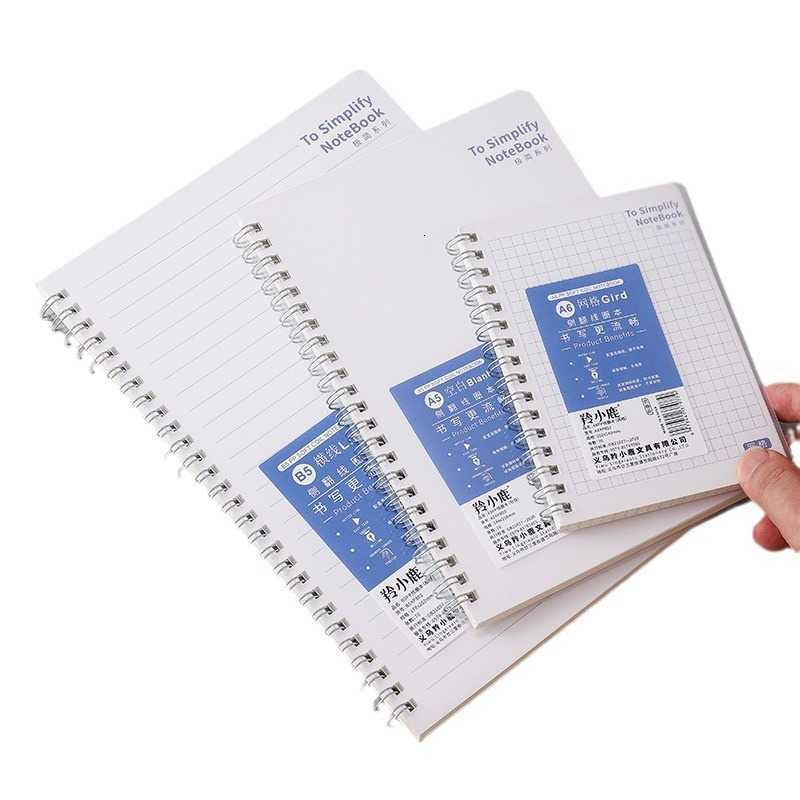 Coil-bound A5 simple transparent lined grid blank notebook B5 for students thickened side-flip PP notebook S260209
