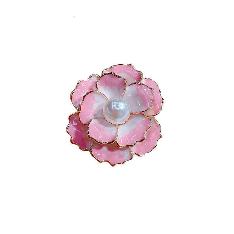 Elegant Camellia Design Sense Niche Brooch Style High-end Luxurious Temperament Suit Pin Accessory