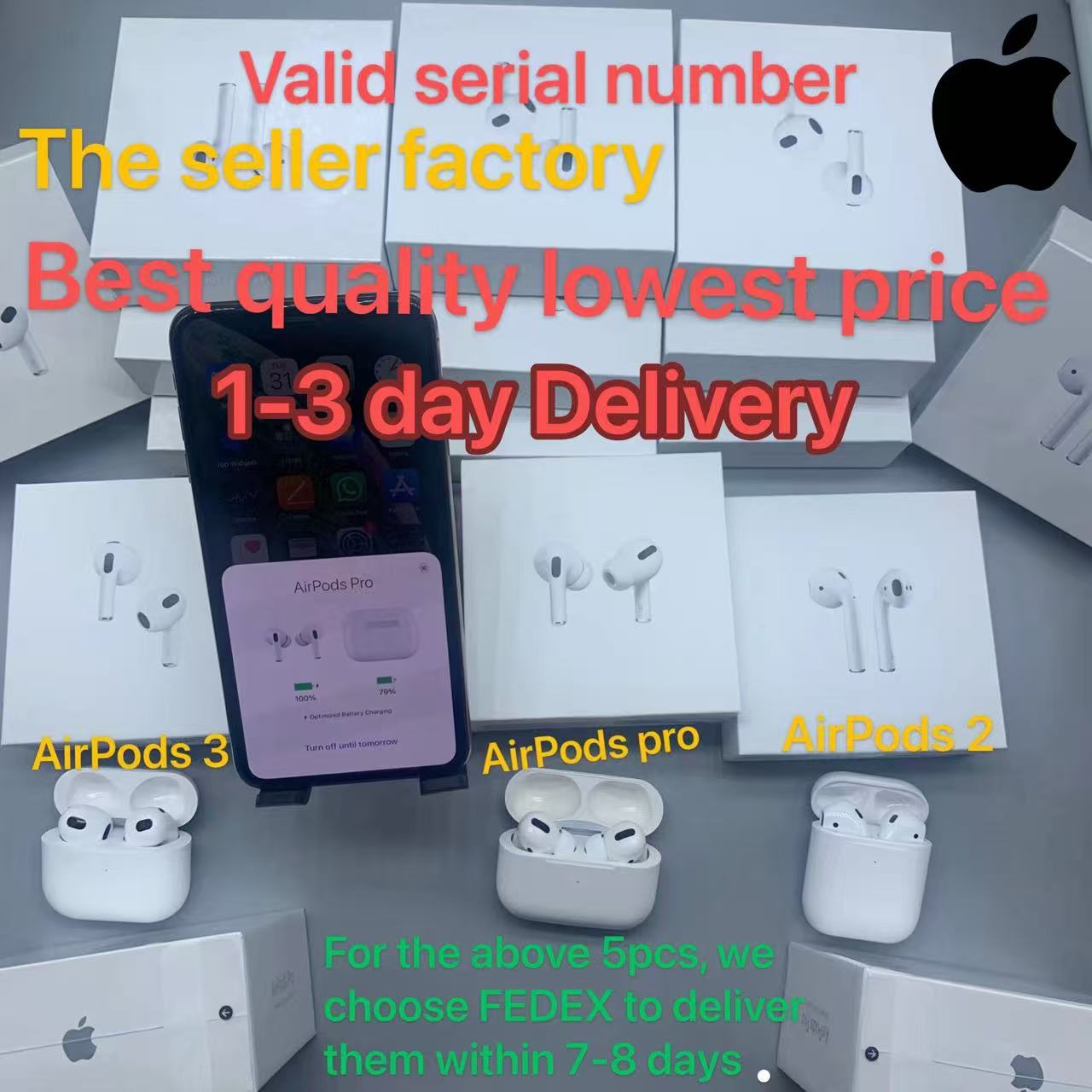 1:1 TOP quality Apple AirPods Pro 3 Pro Air Gen 3 Pods H1 Chip Transparency Earphones Wireless Charging Bluetooth Headphones AP3 AP2 Earbuds 2nd Headsets usps