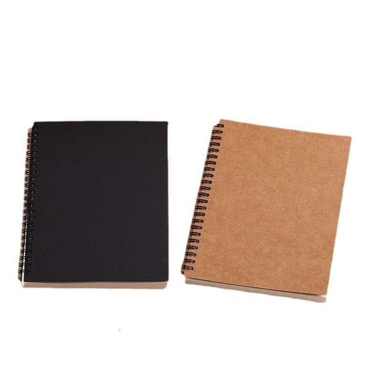 Coil-bound creative kraft paper notebook simple blank doodle journal sketchbook S260209