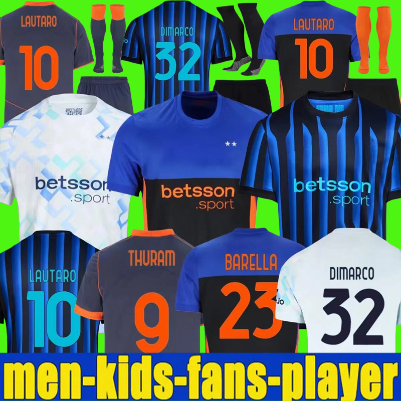 Inter MilanJersey 25 26 inter millan Lautaro Martinez Marcus Thuram Stefan de Vrij Alessandro Bastoni DIMARCO BARELLA Football Shirt Inter Jersey kids kits