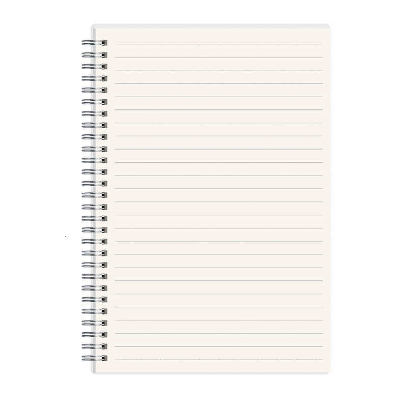 PP coil notebook B5 lined notebook A5 transparent side-flip grid 80 sheets thickened student diary notebook S260209