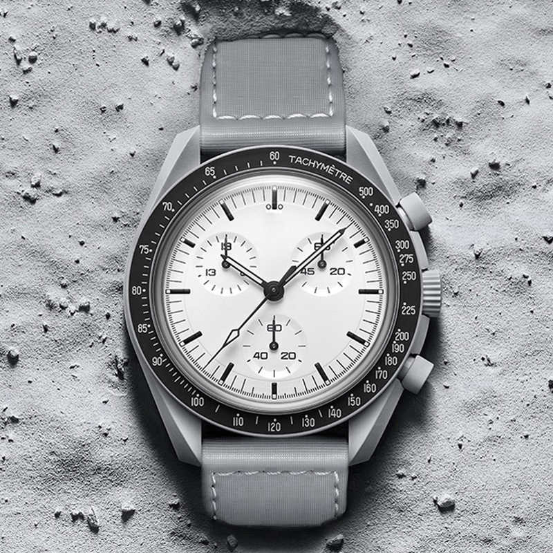 Moon Mens Watches High Quality All Dials Working Luxury Bioceramic Planet Moon Mens Watch Movement Watches Water Proof Luminous Chronograph Leather Strap Watches
