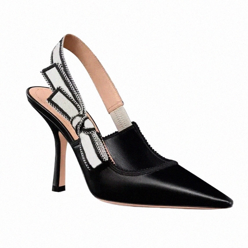 brand The catwalk New Women High Heels Webbing Bow Pointed Classic Fashion Dress Shoes Luxury Designer Embroidered Letters Decorative Party Evening Sh s1Az#
