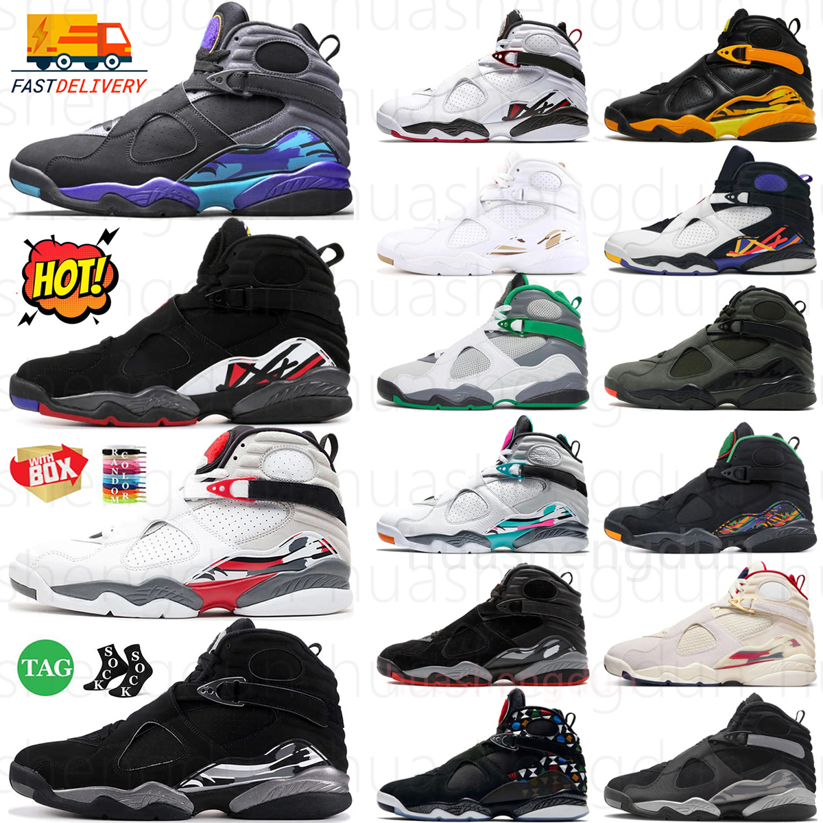 basketball shoes sneakers 8 8s White True Red Aqua Playoffs Rui Hachimura Black Samurai Taxi Yellow Black Winterized Gunsmoke Take Flight Undefeated mens sneaker