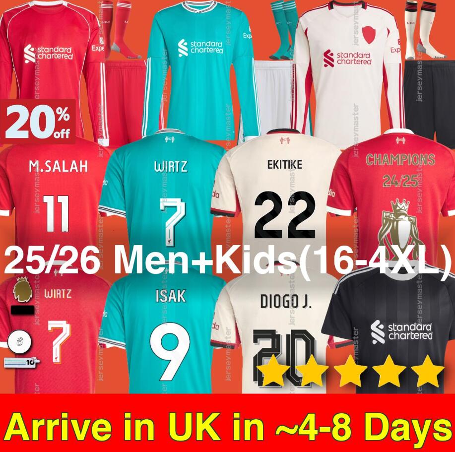 LFC Soccer Jersey ISAK WIRTZ EkitikE DIOGO J. 27 frimpong Kerkez liverpool kit Salah liverpooll jersey 25 26 men kids kits