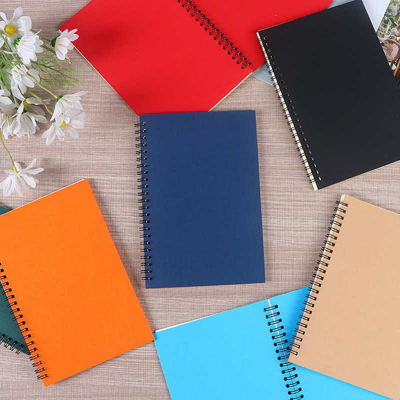 Coiled Kraft Paper Notebook Thickened Simple Office Meeting Notebook Side-Flip Loose-Leaf Tearable Notebook S260209