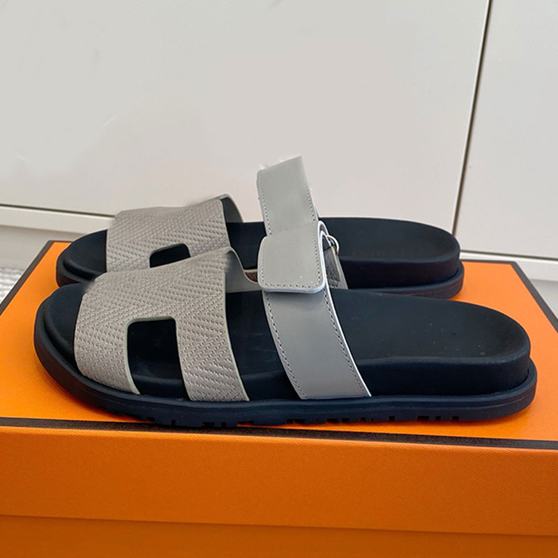 Famous designer womens sandals spring summer new men flat slippers retro brown casual shoes calf leather leather fabric anti slip rubber outsole