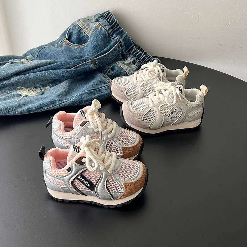 2025 Summer Boys Girls Breathable Hollow Orbit Metallic Sneaker Toddler Kid Casual Fashion Shoe Child Tenis Sports Walking Shoes 26H0210