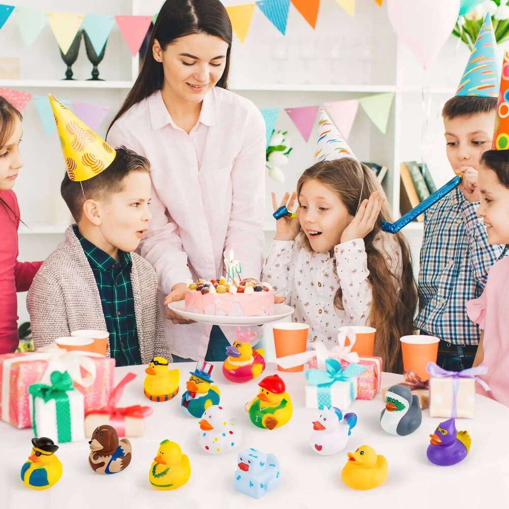 Joyfy Ducks Random Assortment Mini Rubber Duckie for Kids Bath Shower Toys Birthday Gifts Summer Beach Pool Activity 26W0210