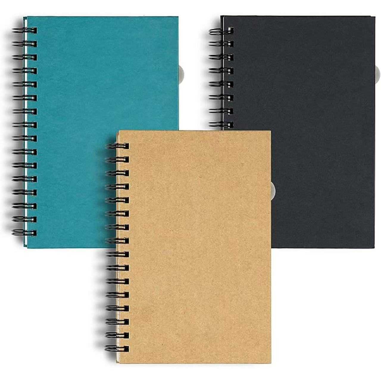 Hardcover A4/A5 Kraft Paper Spiral Notebook Detachable Simple Pocket Notebook Student Loose-Leaf Notepad S260209