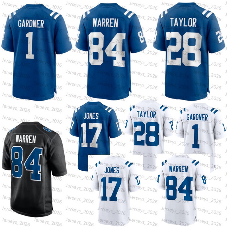 Ahmad Sauce Gardner Tyler Warren Football Jersey Daniel Jones Jonathan Taylor Michael Pittman Jr Nelson Anthony Richardson Jerseys