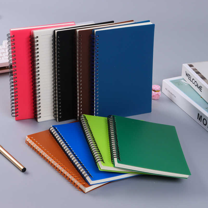 PP coil notebook B5/A5/A6 thickened side-flip notebook with lined grid and blank pages mini notebook S260209