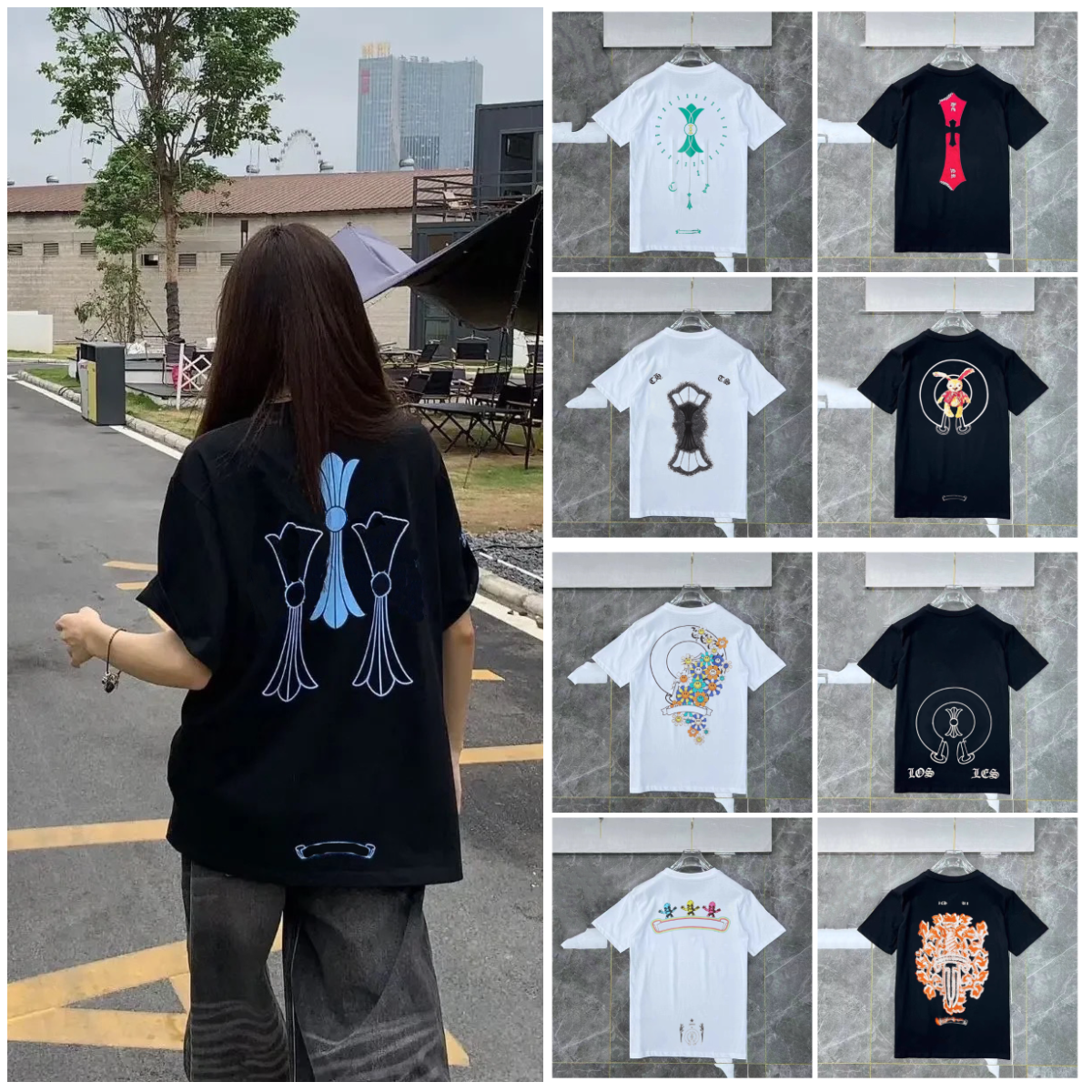 chrome t shirts mens designer t shirt printed graphic mens shirt high street fashion couples tees summer luxury shorts sleeve round neck cotton tops hip hop t-shirt