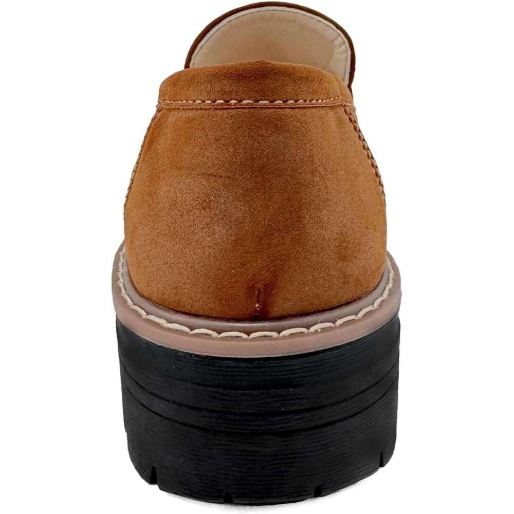 Womens Platform Penny Loafer Slip On Suede Chunky Dress Loafers Casual Business Oxford For Work