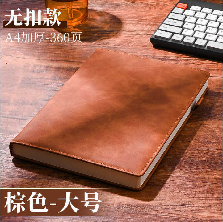 A4 large notebook for business work office meeting notes and record-keeping with extra-thick soft leather cover S260209